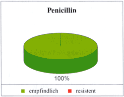 Abbildung 2: Empfindlichkeit von S. pyogenes gegenüber Telithromycin, Penicillin und Erythromycin, (n = 223, % der Isolate)